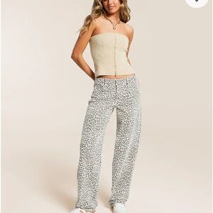 Hidden Alyx Low Slung Baggy Cheetah Stretch Jean